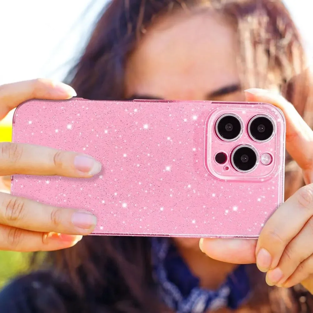 Hython Glitter Case for iPhone 16 Pro - Cute Sparkly Slim Bumper Cover